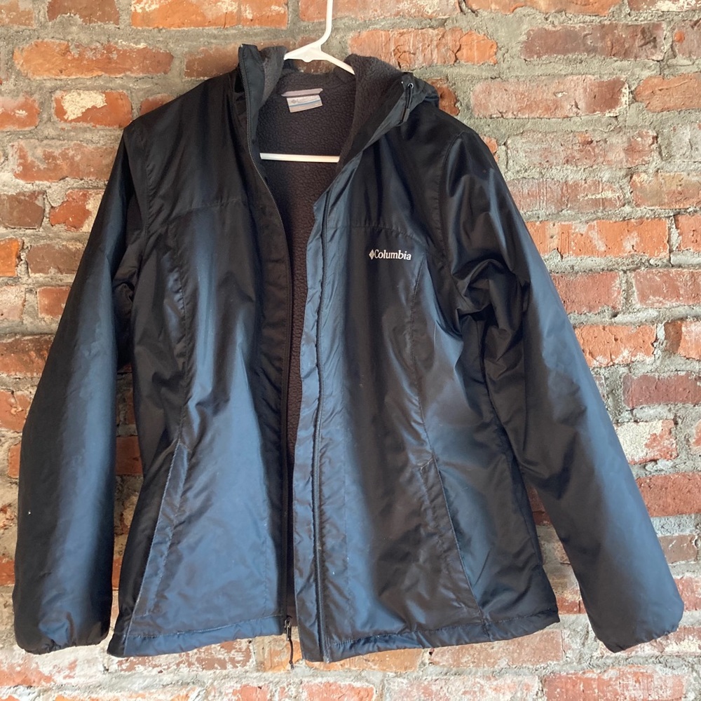 Columbia fleece lined rain jacket